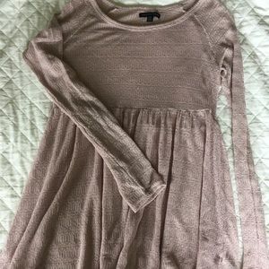 Dusty pink crochet long sleeve shirt